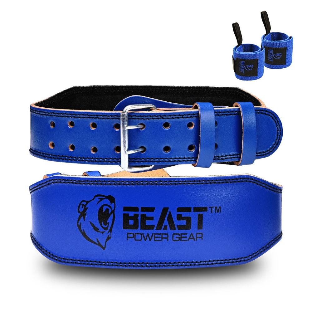 Weight Lifting Belt 4inch Leather Belt With Free Wrap - Foam Padded Back Support